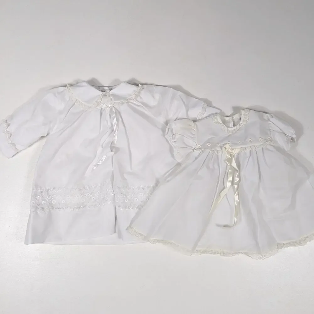 Vtg Madona Christening Dress Jacket Baby Girls Sz 6-12m White Wedding Foraml